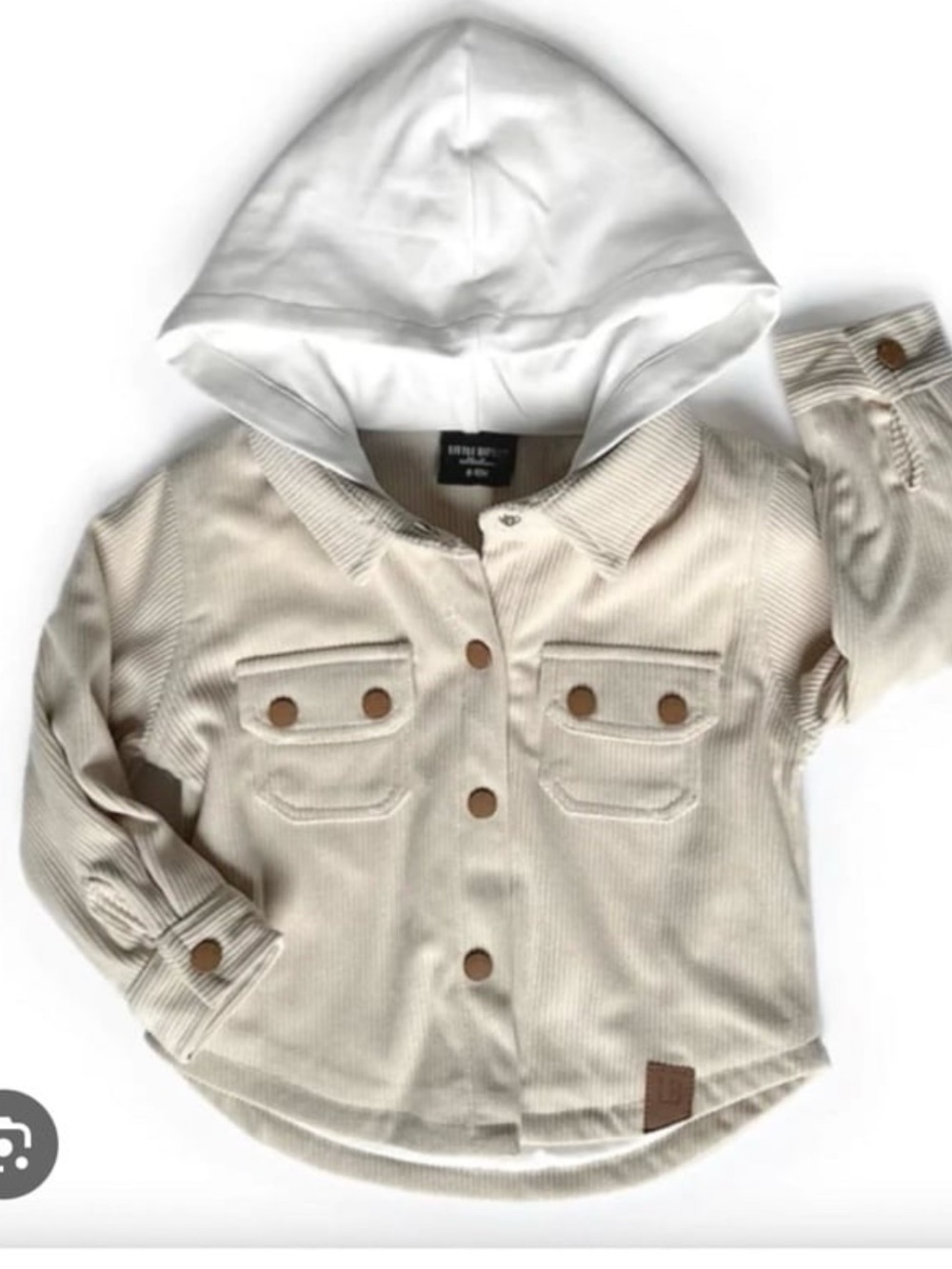 Little Bipsy Hooded Corduroy Jacket in oat